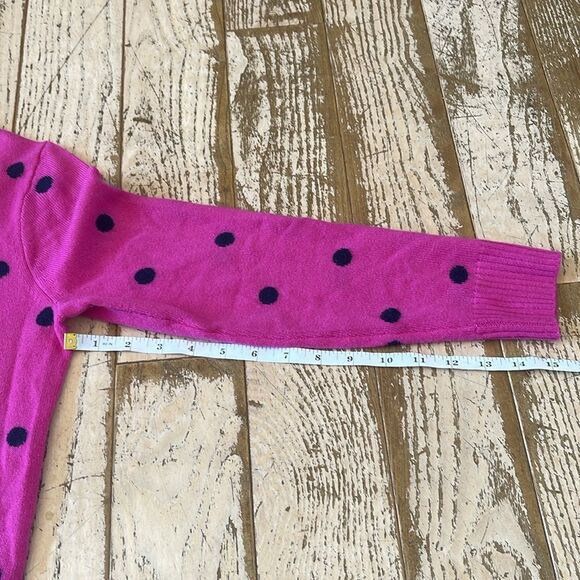 J.Crew Pink Polka Dot 100% Italian Cashmere Sweater Size S - Picture 9 of 10